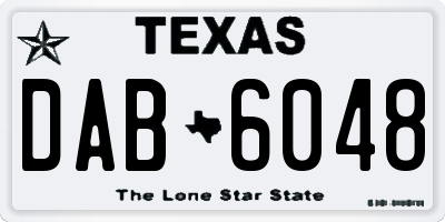 TX license plate DAB6048