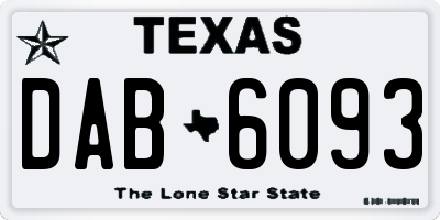 TX license plate DAB6093