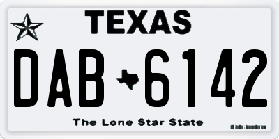 TX license plate DAB6142