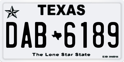 TX license plate DAB6189