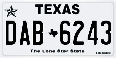 TX license plate DAB6243