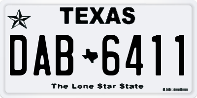 TX license plate DAB6411