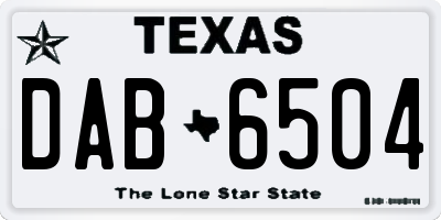 TX license plate DAB6504