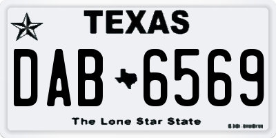 TX license plate DAB6569