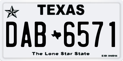 TX license plate DAB6571