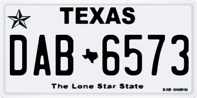 TX license plate DAB6573