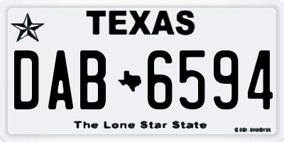 TX license plate DAB6594