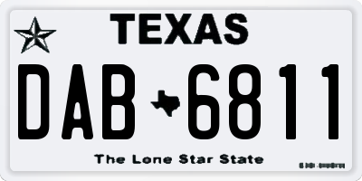 TX license plate DAB6811