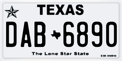 TX license plate DAB6890