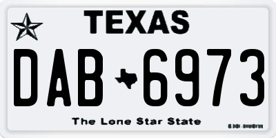 TX license plate DAB6973