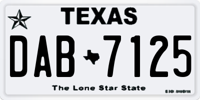 TX license plate DAB7125
