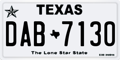 TX license plate DAB7130