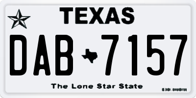 TX license plate DAB7157