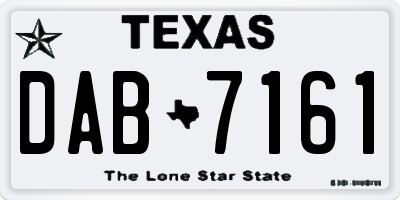 TX license plate DAB7161