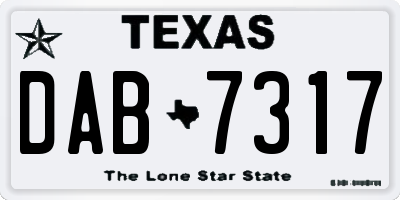 TX license plate DAB7317