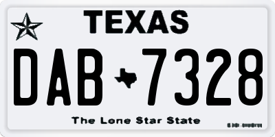 TX license plate DAB7328