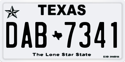 TX license plate DAB7341