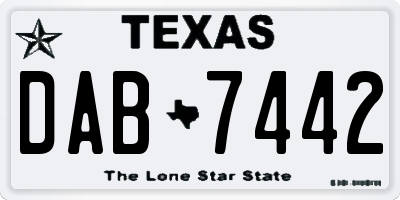 TX license plate DAB7442