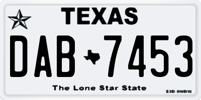 TX license plate DAB7453
