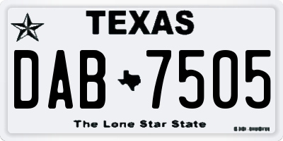 TX license plate DAB7505