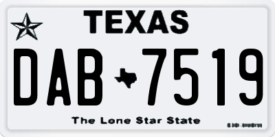 TX license plate DAB7519