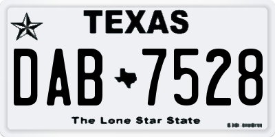 TX license plate DAB7528