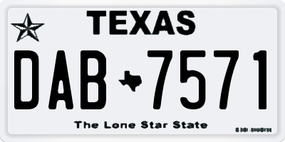 TX license plate DAB7571