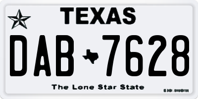 TX license plate DAB7628