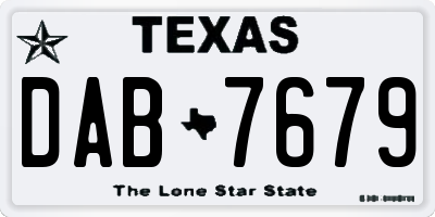 TX license plate DAB7679