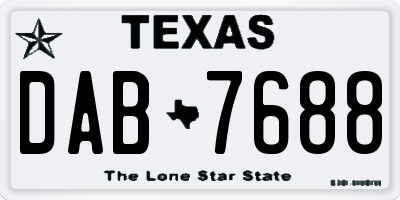 TX license plate DAB7688