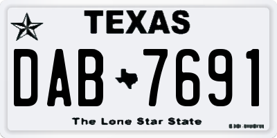 TX license plate DAB7691