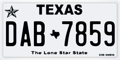TX license plate DAB7859