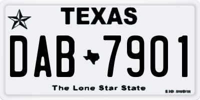 TX license plate DAB7901