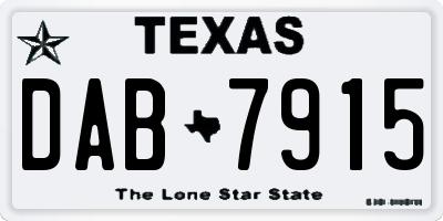 TX license plate DAB7915