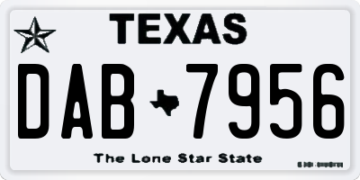 TX license plate DAB7956