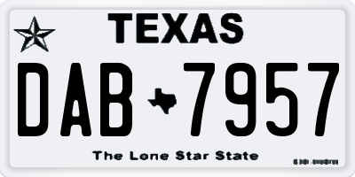 TX license plate DAB7957