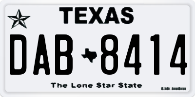 TX license plate DAB8414