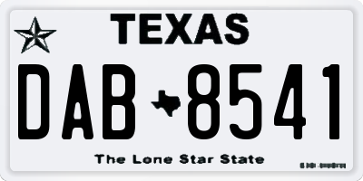 TX license plate DAB8541