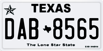TX license plate DAB8565