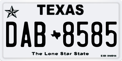 TX license plate DAB8585