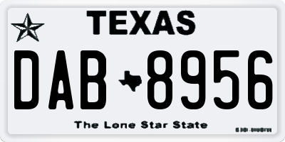 TX license plate DAB8956