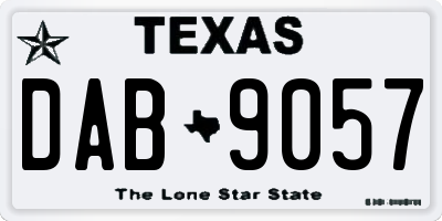 TX license plate DAB9057