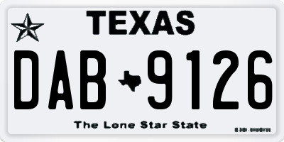 TX license plate DAB9126