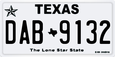 TX license plate DAB9132