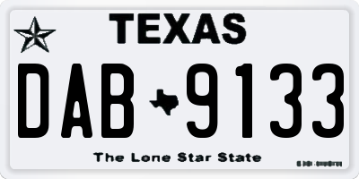 TX license plate DAB9133