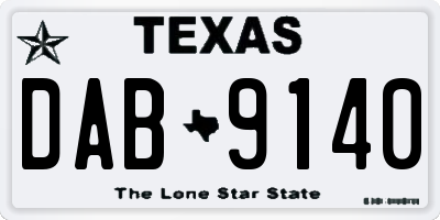 TX license plate DAB9140