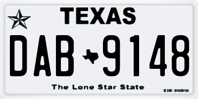 TX license plate DAB9148