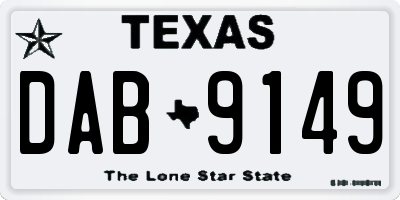 TX license plate DAB9149