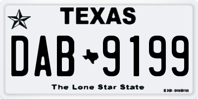 TX license plate DAB9199