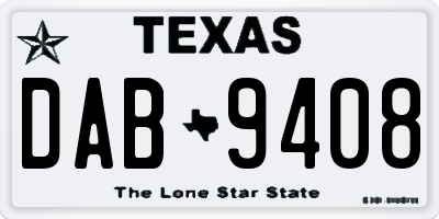 TX license plate DAB9408